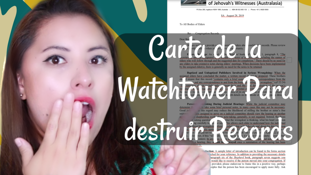 CARTA DE WATCHTOWER A CONGREGACIONES  DE AUSTRALIA